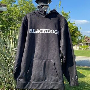 MEN’S BLACK BADGER SPORT BLACKDOGS PULLOVER HOODIE with pouch Sz S…